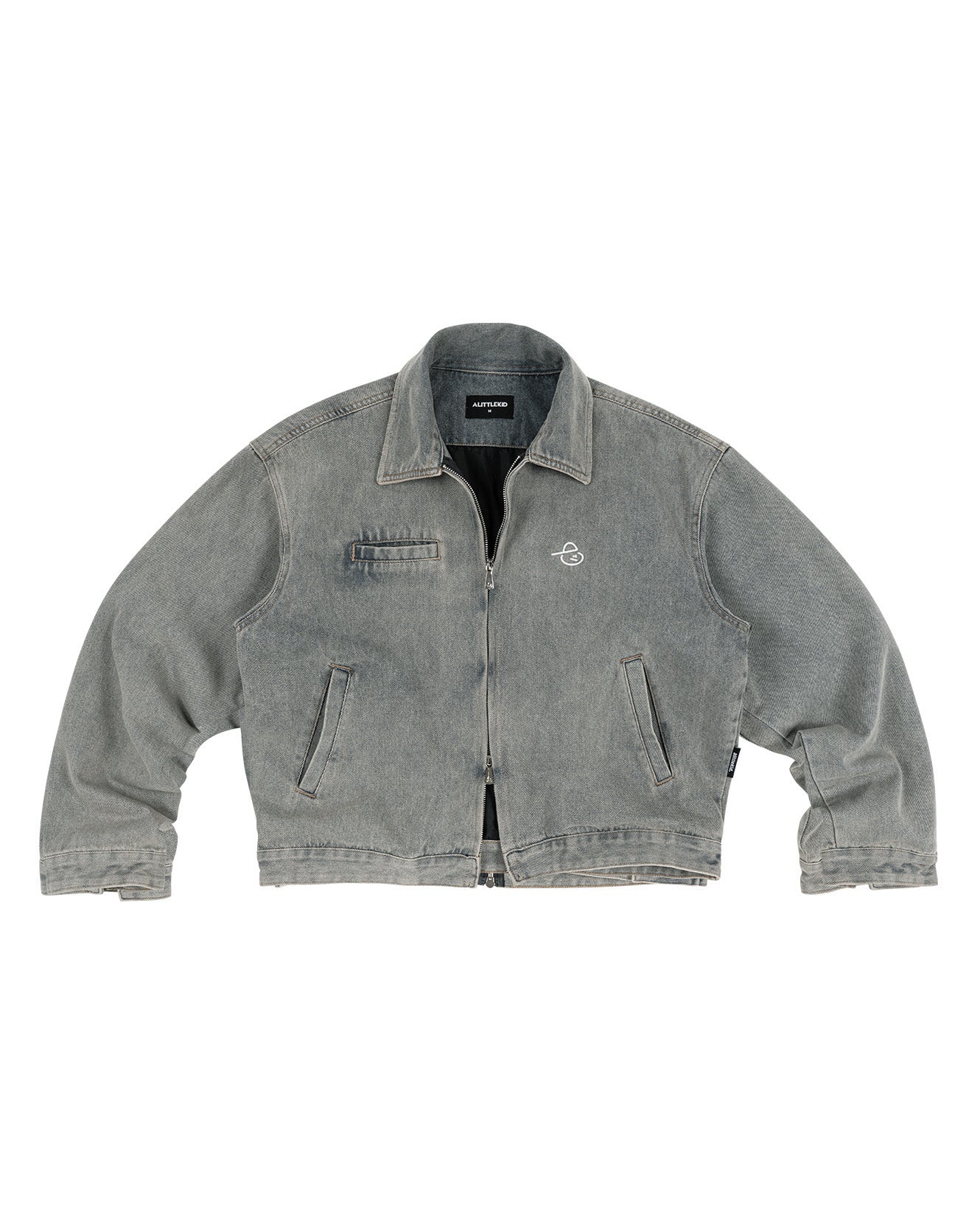 EMBLEM DENIM WORK JACKET - LIGHT BLUE