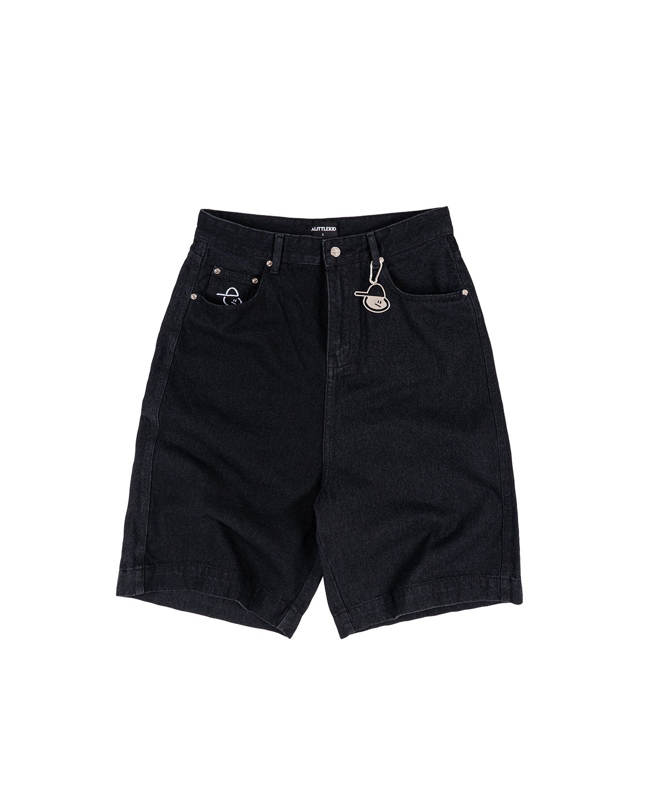 TINY POCKET WIDE-LEG SHORT JEANS [KC GIFT] - DARK BLUE
