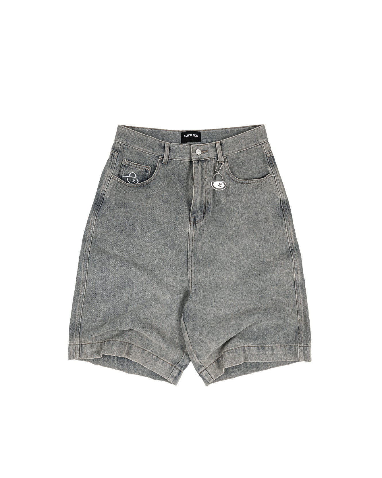 TINY POCKET WIDE-LEG SHORT JEANS [KC GIFT] - DARK BLUE