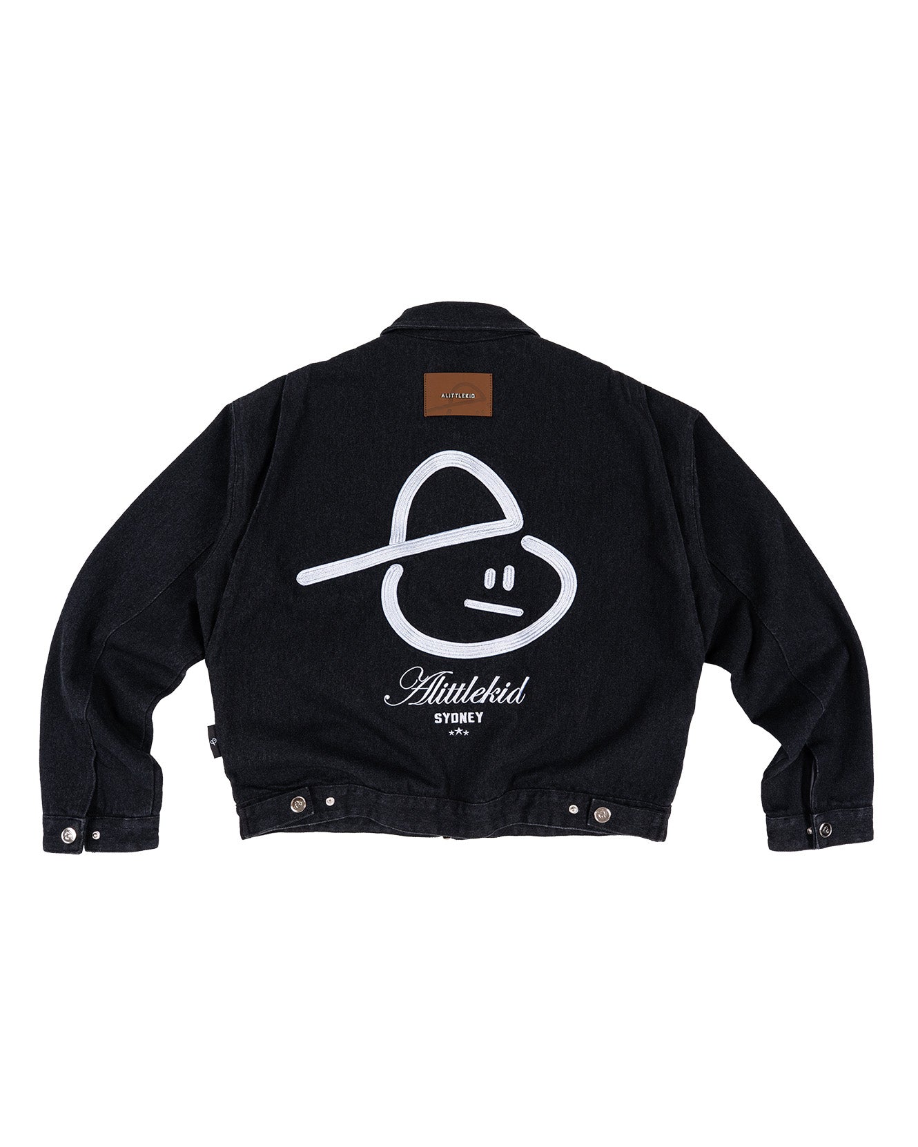 EMBLEM DENIM WORK JACKET - LIGHT BLUE