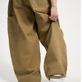 SMART HOOK WIDE LEG KHAKI PANTS [KC GIFT] - DUST KHAKI