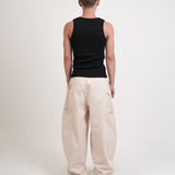 SMART HOOK WIDE LEG KHAKI PANTS [KC GIFT] - ECRU