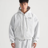 THE B4SE / BOXY ZIP UP - HEATHER GRAY