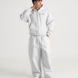 THE B4SE / BOXY ZIP UP - HEATHER GRAY