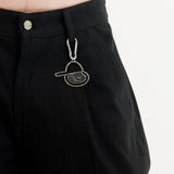 SMART HOOK WIDE LEG KHAKI PANTS [KC GIFT] - BLACK