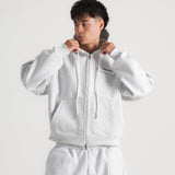THE B4SE / BOXY ZIP UP - HEATHER GRAY