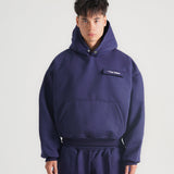 THE B4SE / BOXY HOODIE - NAVY