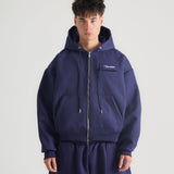 THE B4SE / BOXY ZIP UP - NAVY