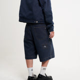 TINY POCKET WIDE-LEG SHORT JEANS [KC GIFT] - DARK BLUE