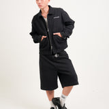 TINY POCKET WIDE-LEG SHORT JEANS [KC GIFT] - BLACK