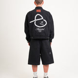 TINY POCKET WIDE-LEG SHORT JEANS [KC GIFT] - BLACK