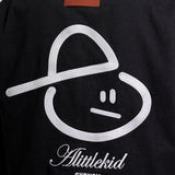 EMBLEM DENIM WORK JACKET - BLACK