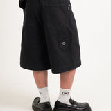 TINY POCKET WIDE-LEG SHORT JEANS [KC GIFT] - BLACK