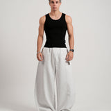DOUBLE POCKET PANTS - HEATHER GRAY