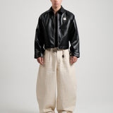 RECLAIM JOY LEATHER JACKET - BLACK