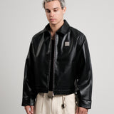 RECLAIM JOY LEATHER JACKET - BLACK