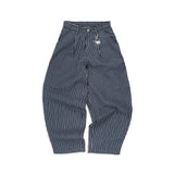 SMART HOOK WIDE LEG KHAKI PANTS [KC GIFT] - STRIPED BLUE