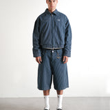 URBAN DENIM WORK JACKET - STRIPED LIGHT BLUE