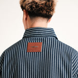 URBAN DENIM WORK JACKET - STRIPED LIGHT BLUE