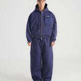 THE B4SE / STRAIGHT-LEG SWEATPANTS - NAVY